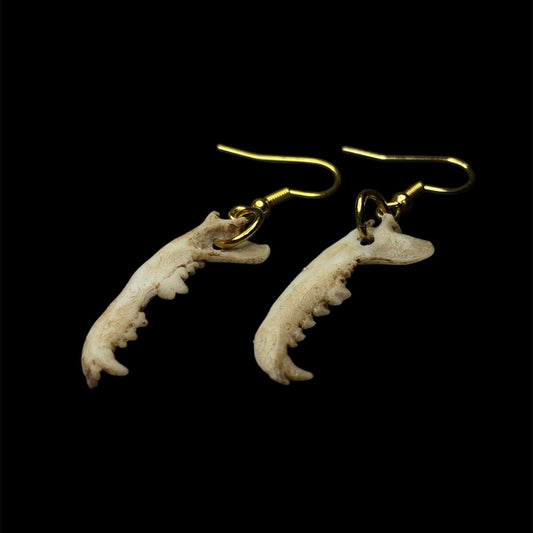 Fox jawbone earrings